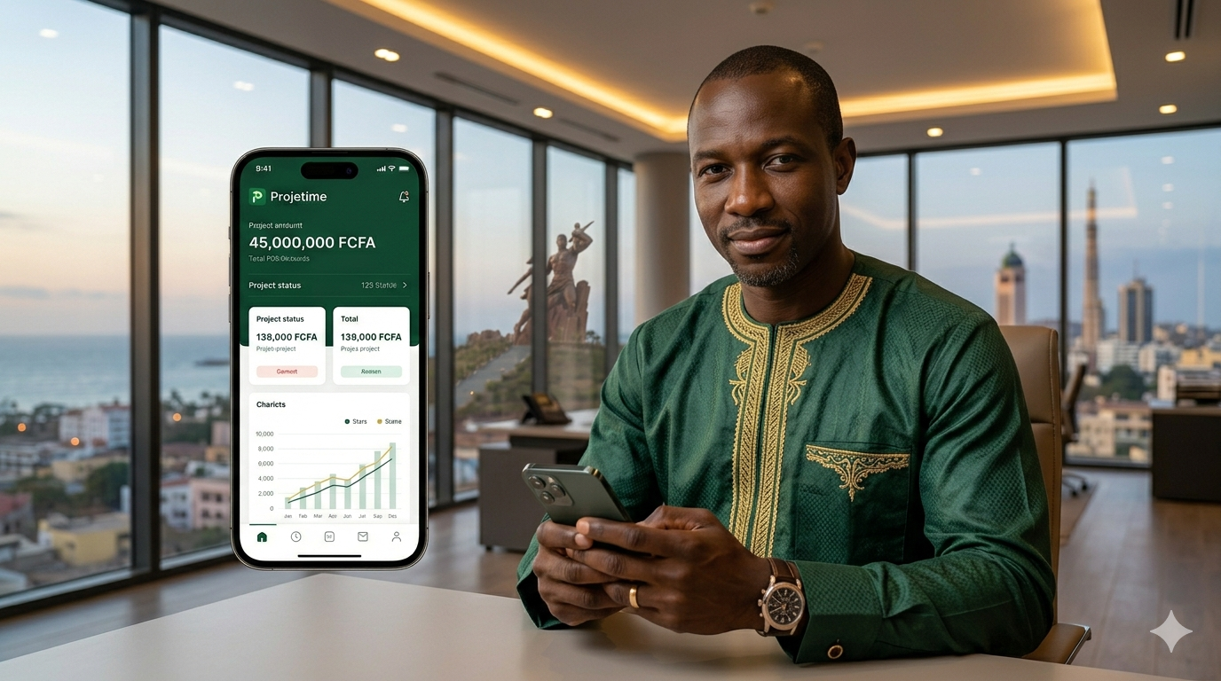 Chef d'entreprise africain avec Projetime